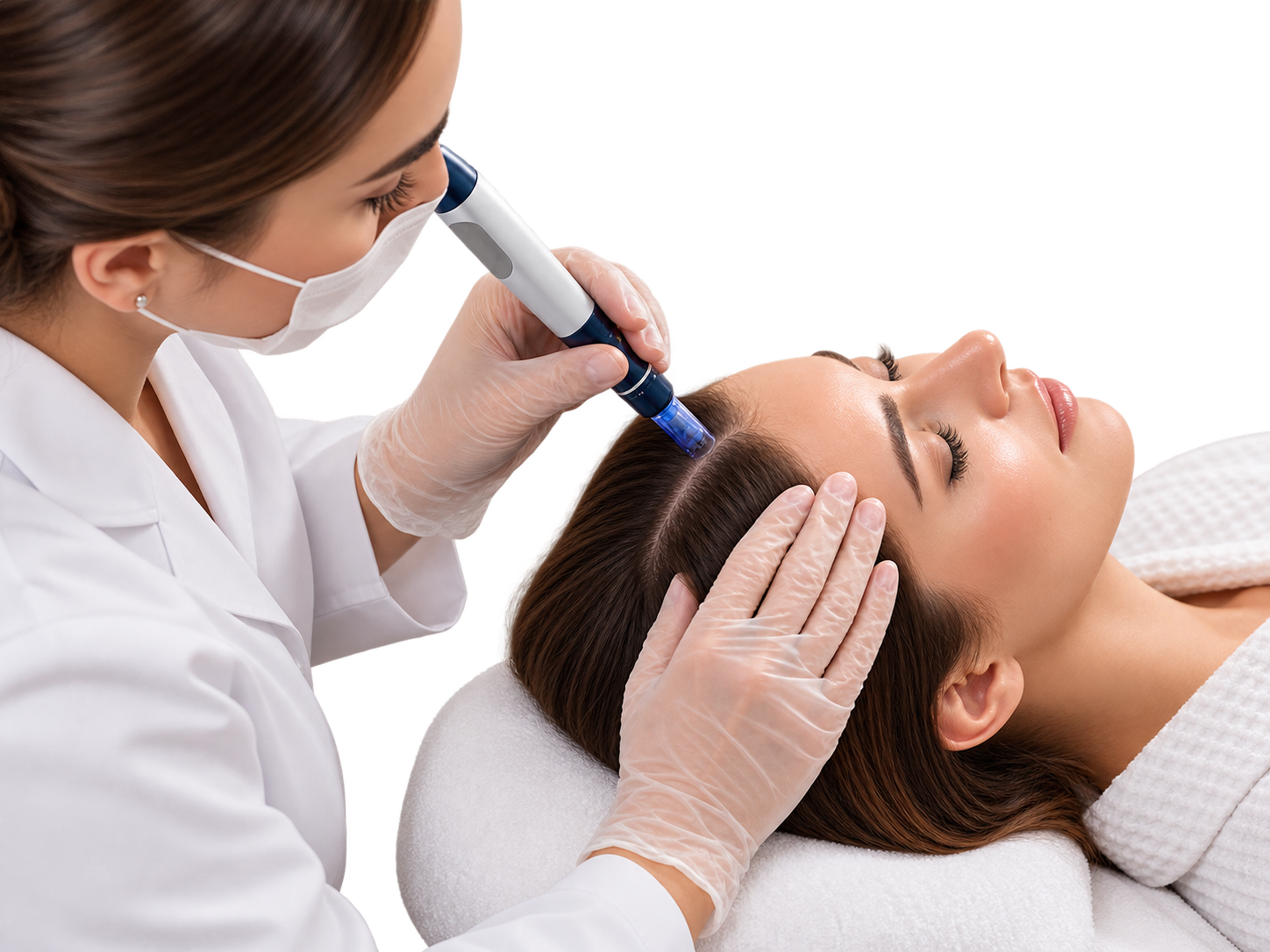Profissional realizando tratamento capilar